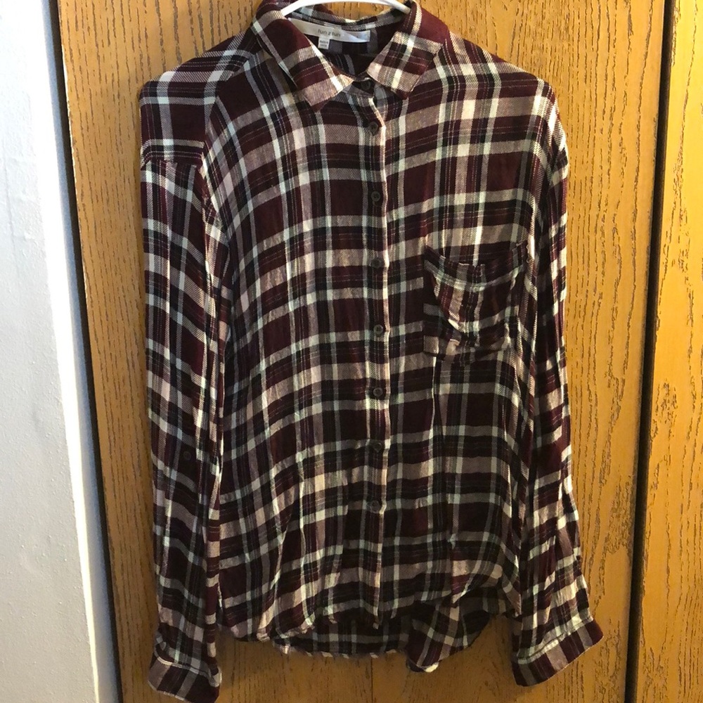 Maroon Plaid Button-up
